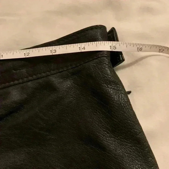 Beautiful  real vintage leather and suede midi skirt. Size 46 in European size - Picture 11 of 14